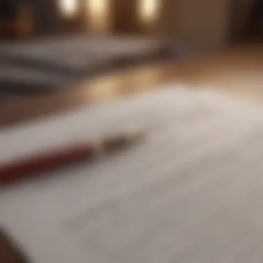 Navigating Legal Requirements A close-up of a legal contract related to real estate transactions.