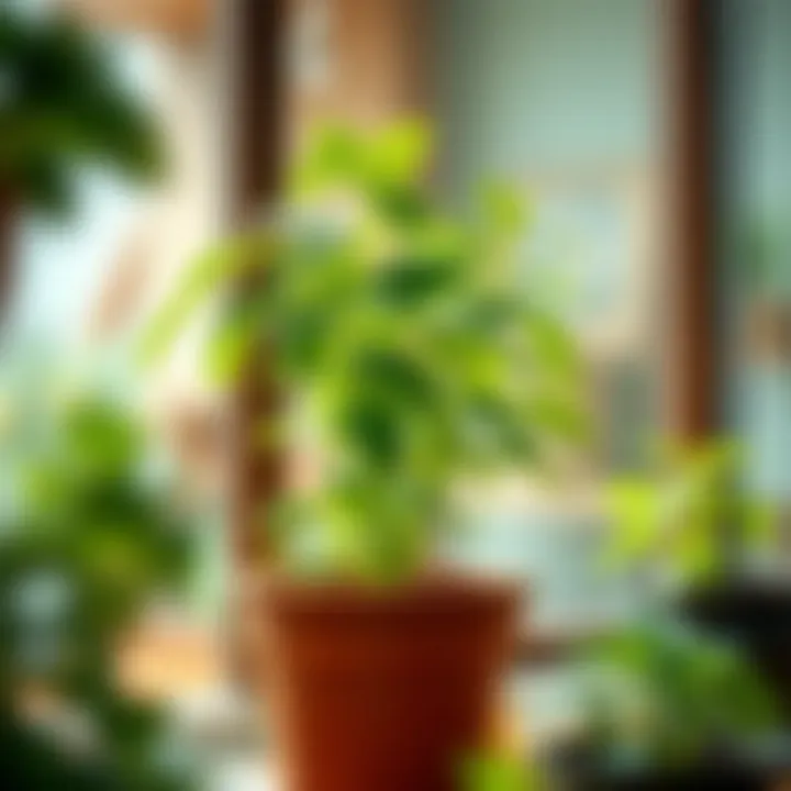 Illustration of proper watering techniques for herbs.