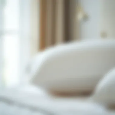 Close-up of a clean pillow with fresh linen