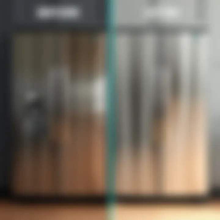 Before and after stainless steel appliance cleaning