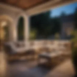 Elegant outdoor seating arrangement on a stylish patio