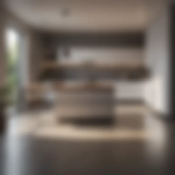 Modern kitchen space in an independent apartment highlighting unique features