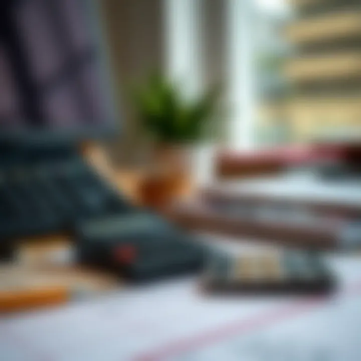 Budget Planning for Moving to Los Angeles A calculator and budget planner on a desk