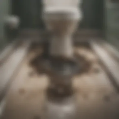 Impact of Drain Cleaners on Clogs Illustration of clogged toilet with visible drain cleaner effects