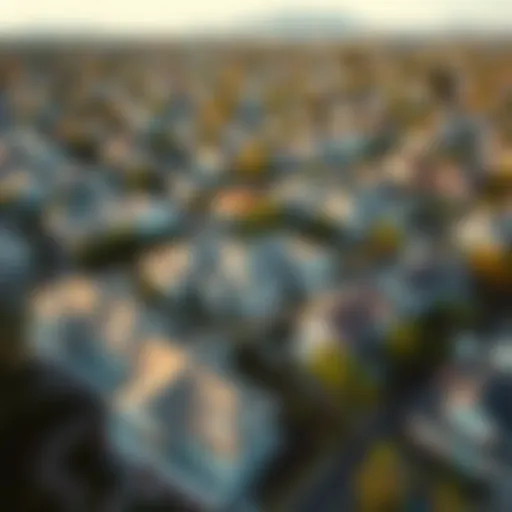 Aerial view of Bay Area neighborhoods showcasing diverse housing styles