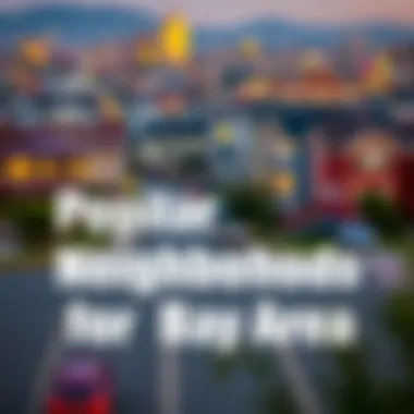 Map highlighting popular neighborhoods for renters in the Bay Area