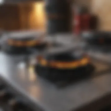 Before and after comparison of a stove top.