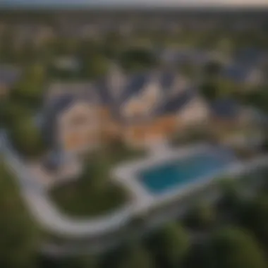 Aerial view showcasing the scenic landscape of Bluffview Estates