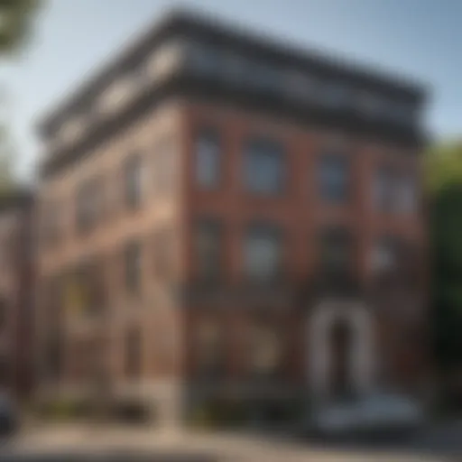 Exterior view of Bunker Hill Apartments showcasing historical architecture