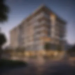 Exterior view of Carousel Plaza Apartments showcasing modern architecture