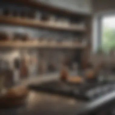 Elegant Kitchen Organization A visually appealing kitchen with neatly arranged utensils and ingredients