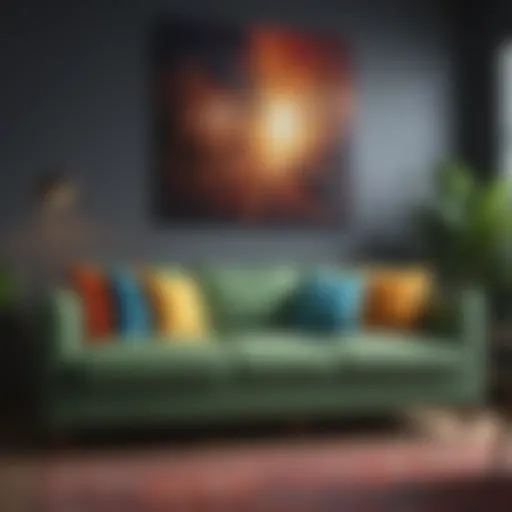 A well-maintained canvas couch showcasing vibrant colors