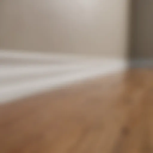 Close-up of clean baseboards reflecting interior decor