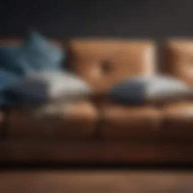 Different types of couch cushions on display