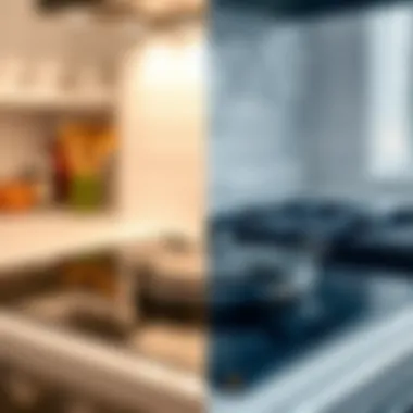 Before and after comparison of a glass stove's surface