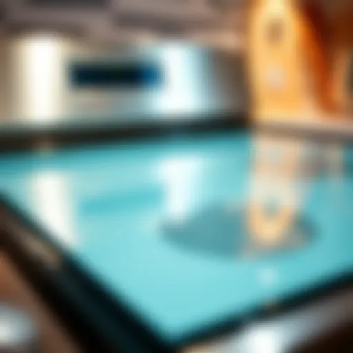 Crystal-clear surface of a glass top electric stove after cleaning