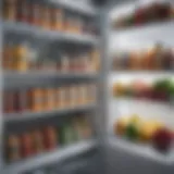 Organized refrigerator shelves with clear containers