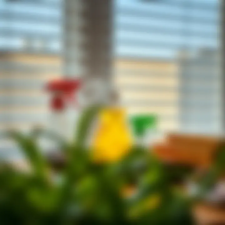 Essential Cleaning Supplies for Metal Blinds Selection of cleaning materials for metal blinds.