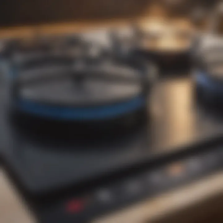 Close-up of a pristine stove top after cleaning.