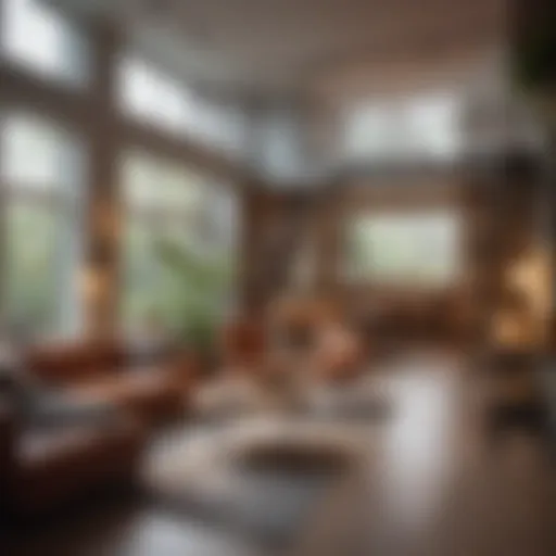 Modern co-living space interior showcasing communal areas