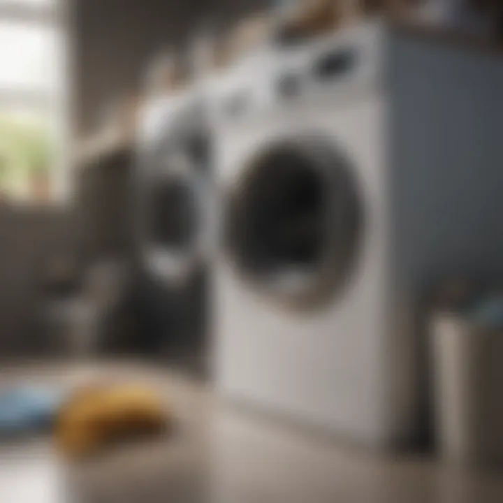 Cleaning supplies laid out for washing machine maintenance