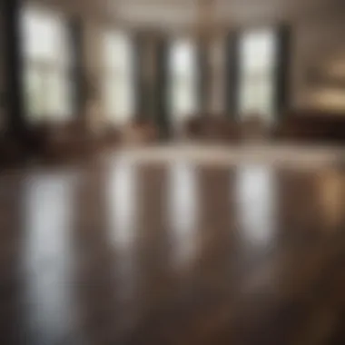Interior design space with marked measurements