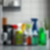 Organized cleaning supplies ready for use
