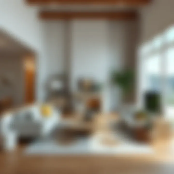 Tidied living room with decorative elements