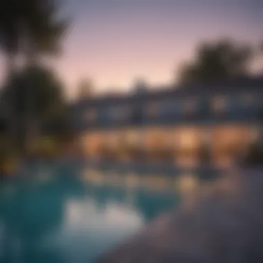 A serene outdoor pool area at Crystal Spring Apartments