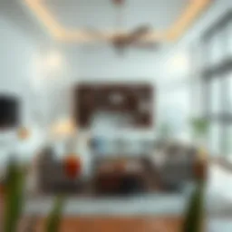 Immaculately organized living room after deep cleaning