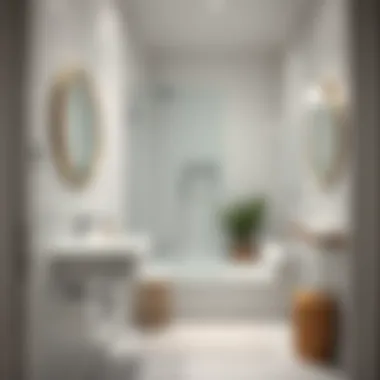 Pristine bathroom with gleaming fixtures and surfaces