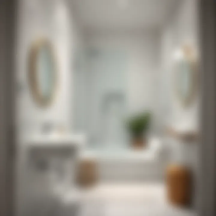 Pristine bathroom with gleaming fixtures and surfaces