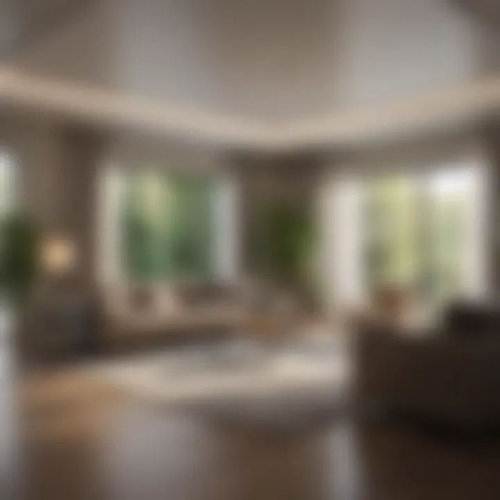 A pristine living room showcasing the results of deep cleaning