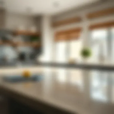 Sparkling kitchen countertop post thorough cleaning