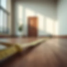 Measuring tape laid across a floor