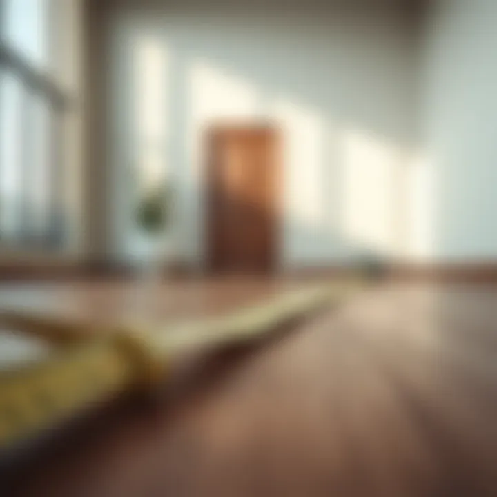 Measuring tape laid across a floor