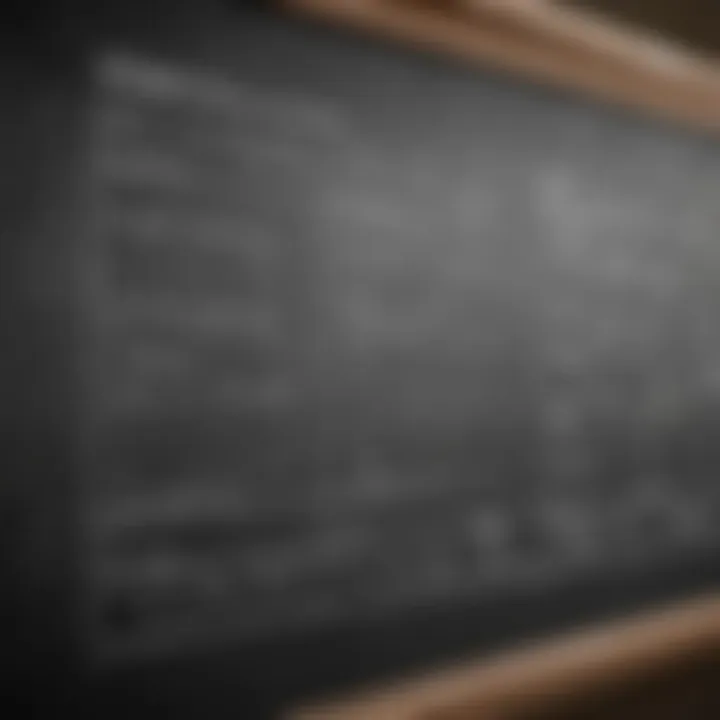 Visual representation of square footage formula on a chalkboard