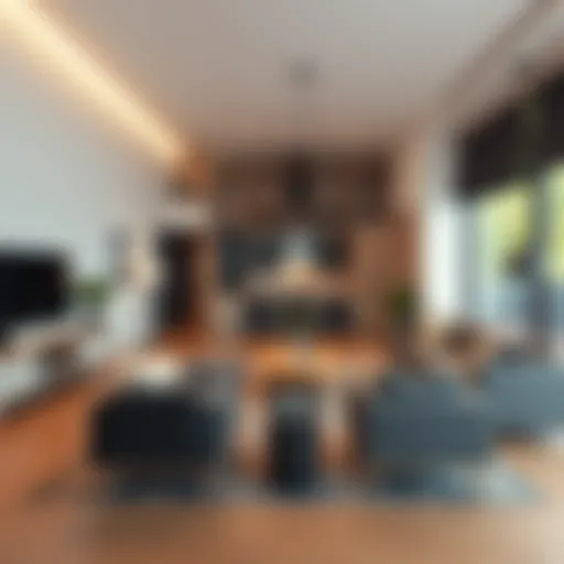 Modern Communal Living Space Stylish communal living room with modern decor