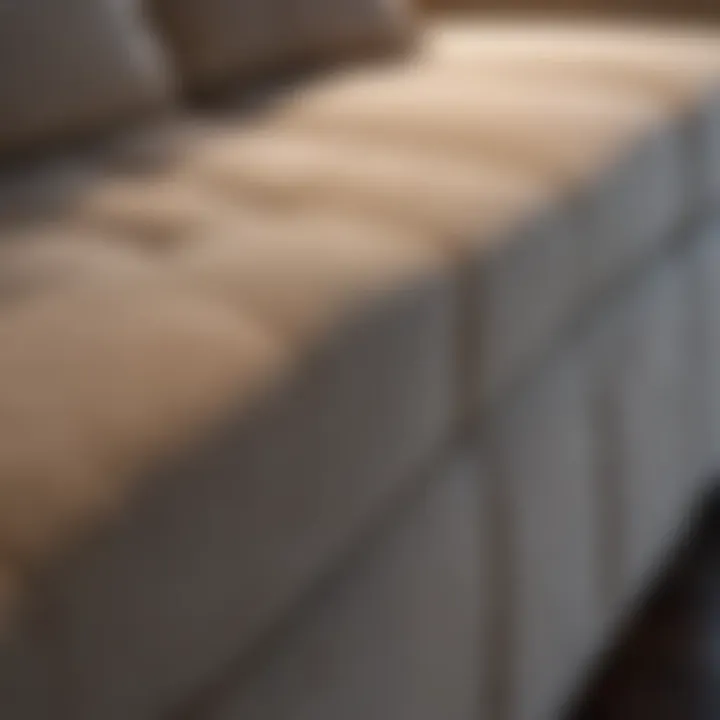 Brushing couch upholstery with a soft brush