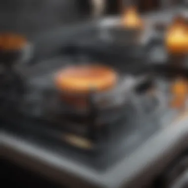 Close-up of a pristine glass top stove