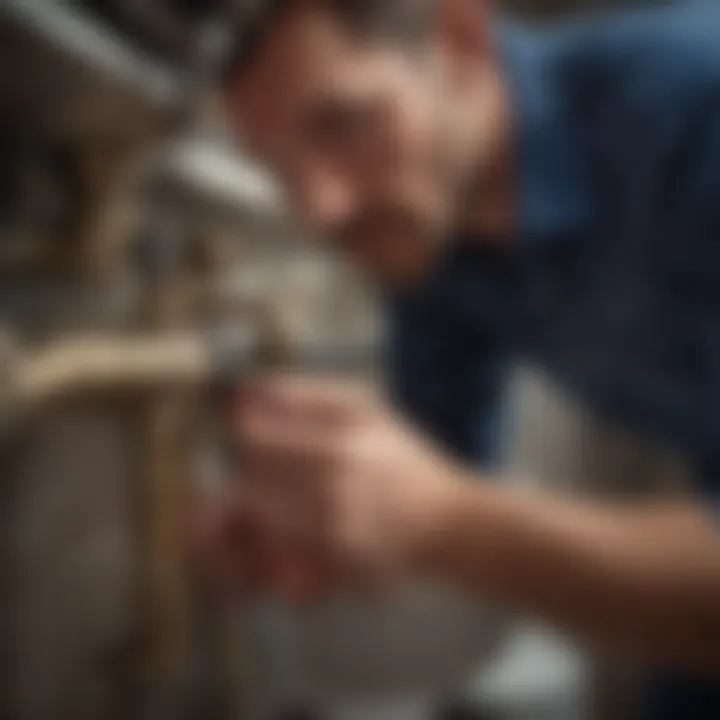 Professional plumber fixing a pipe