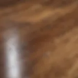 Close-up of grease stains on hardwood flooring