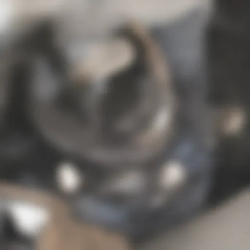 Close-up view of a bathtub drain with a plumbing snake