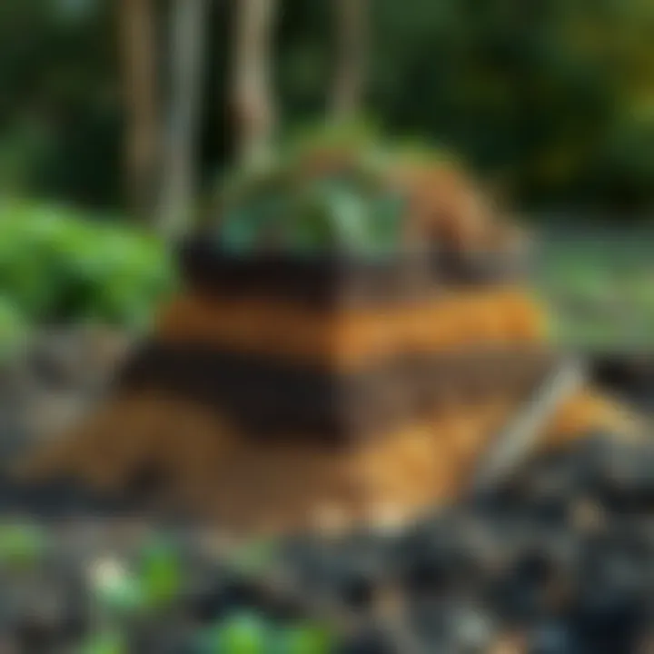 Ideal Structure of a Compost Heap Layered compost heap demonstrating ideal structure
