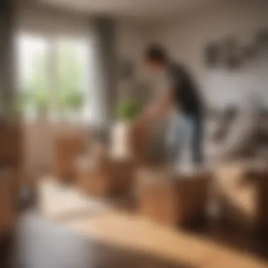 Efficient Unpacking Strategies for Your New Home A person efficiently unpacking boxes in a new apartment