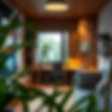 Smart Home Office Space Functional home office space featuring smart technology and organization