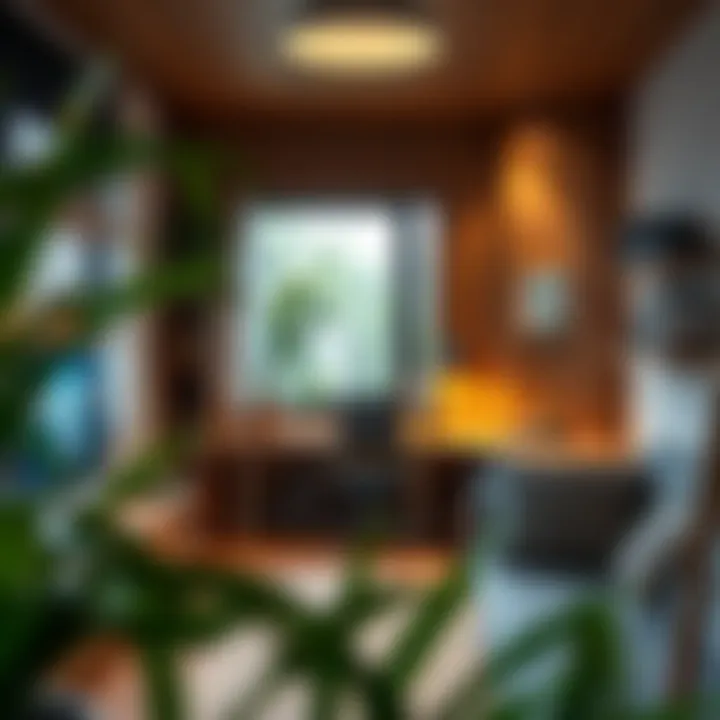 Smart Home Office Space Functional home office space featuring smart technology and organization