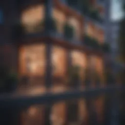 A vibrant urban landscape highlighting desirable locations for apartments