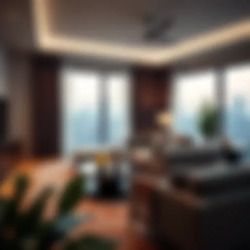 Stylish living room with modern furniture