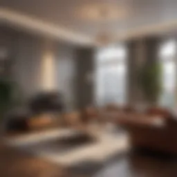 Elegant living room showcasing modern furniture arrangement